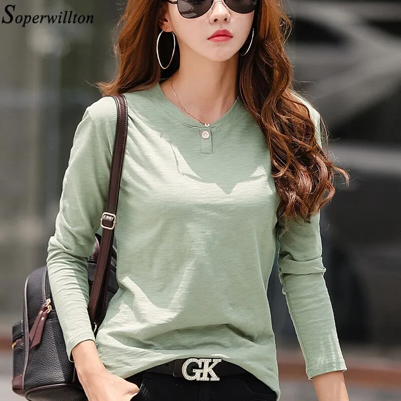 2019 Spring Autumn Ladies Tops Tee Shirt Femme Plus Size 3XL White Black G79