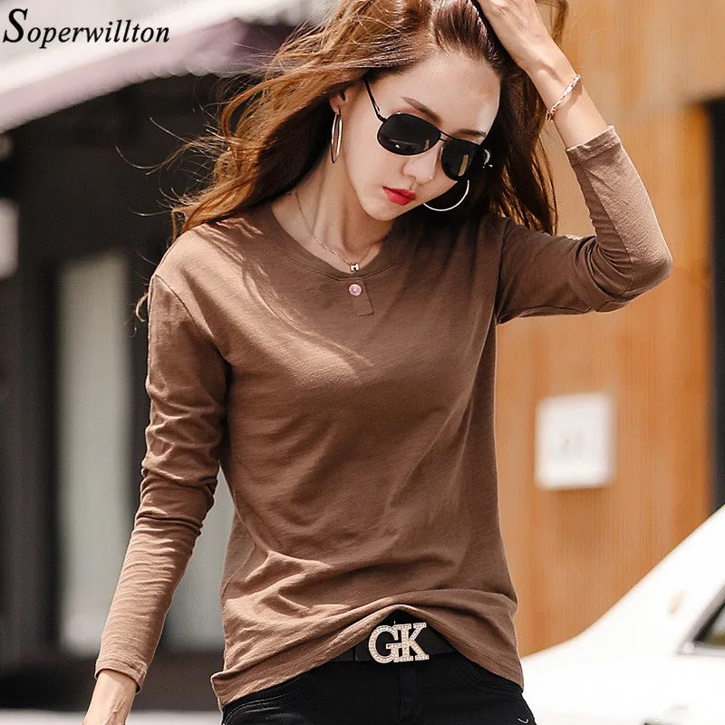 2019 Spring Autumn Ladies Tops Tee Shirt Femme Plus Size 3XL White Black G79