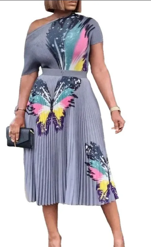 2PCS Tops Skirt Sets