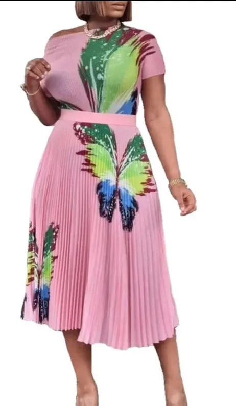 2PCS Tops Skirt Sets