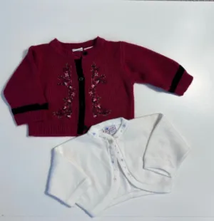 3-6m set of 2 embroidered cardigans, Kids 6 Month (3-6M)
