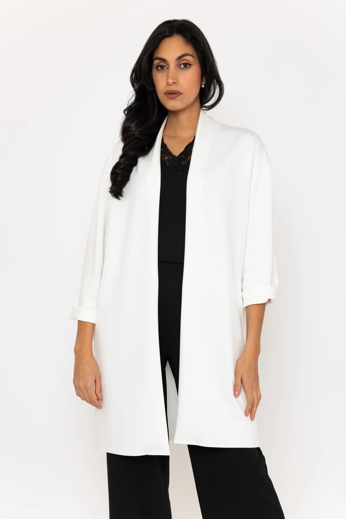 3/4 Length Sleeve Soft Touch Cover Up in Ecru