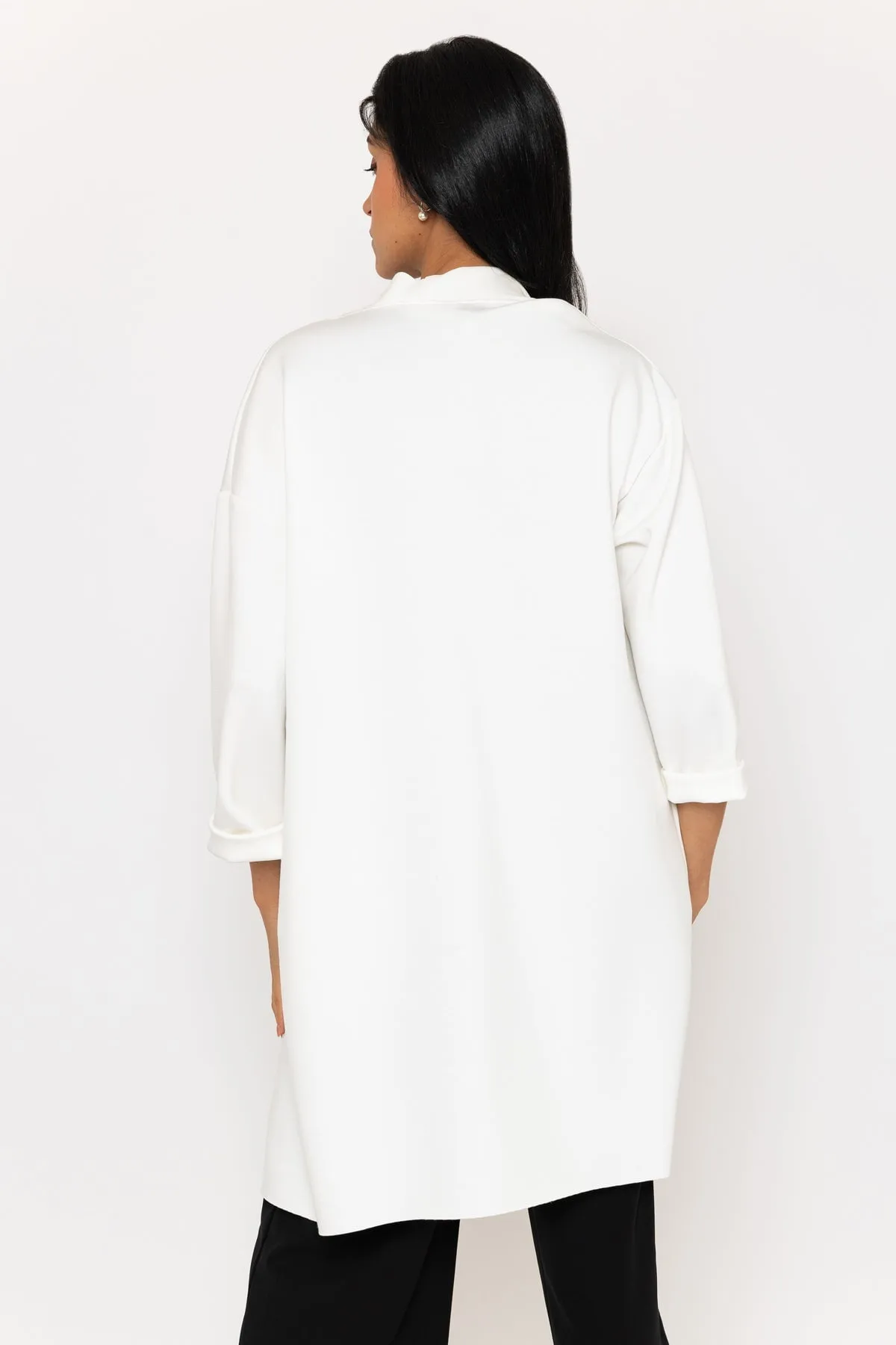 3/4 Length Sleeve Soft Touch Cover Up in Ecru