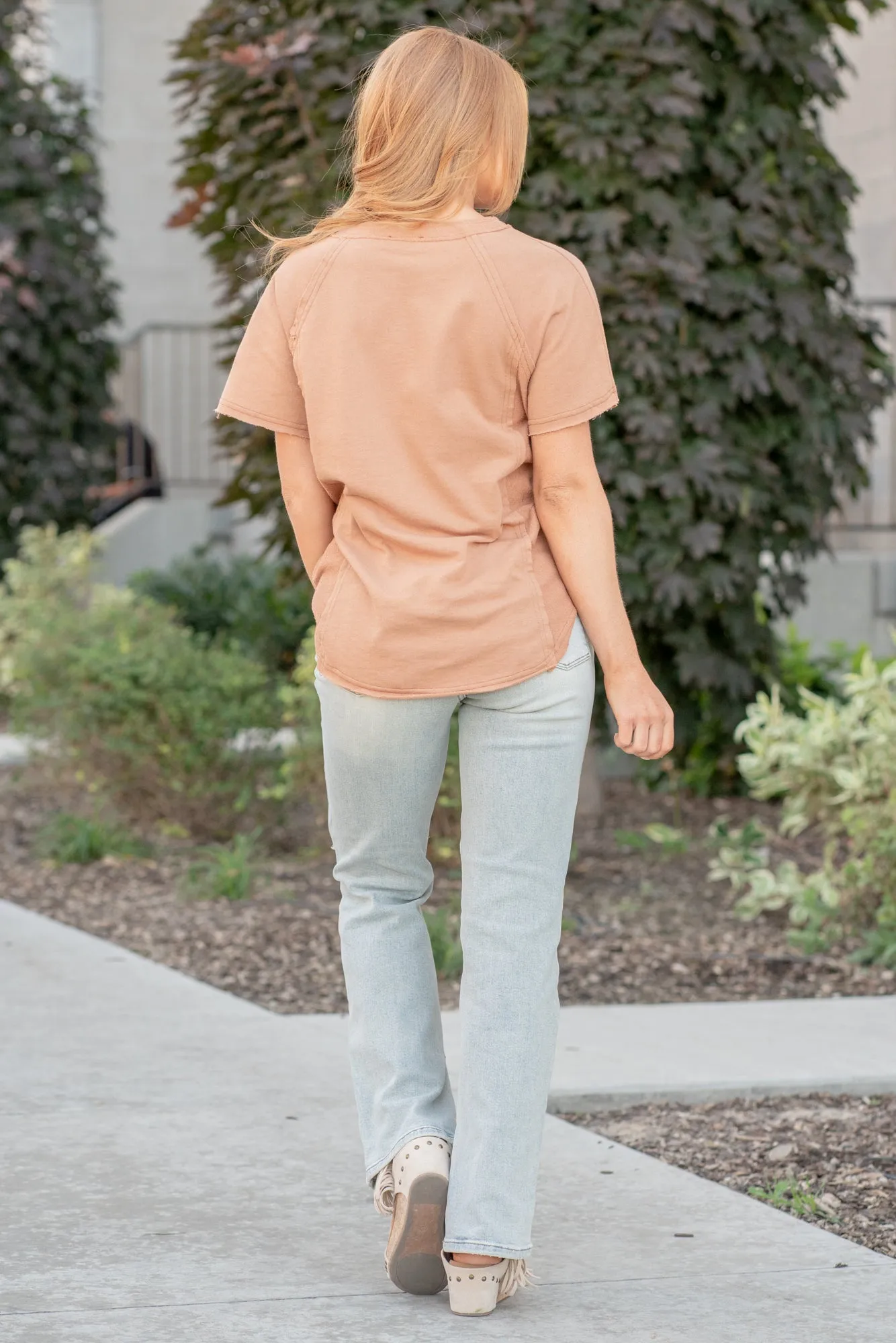 Adrian High Rise Slit Hem Straight Leg