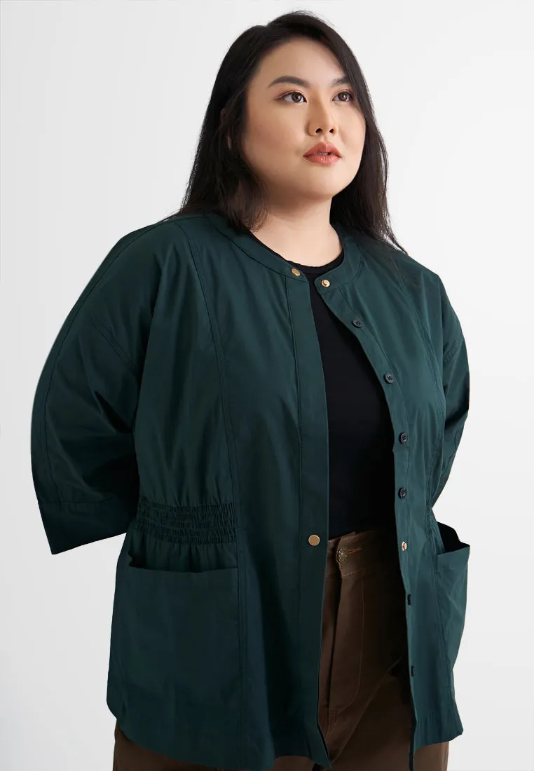 Aiden Cargo Side Smocked Shirt Jacket