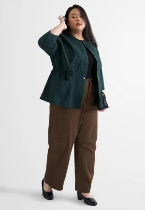 Aiden Cargo Side Smocked Shirt Jacket