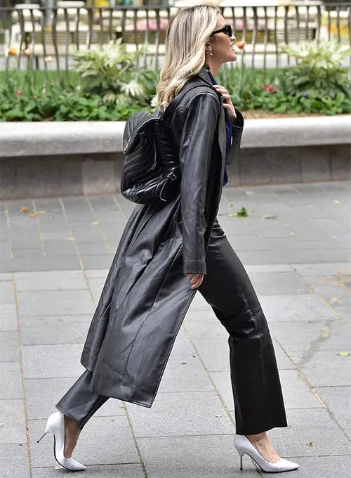 Ashley Roberts Black Leather long coat