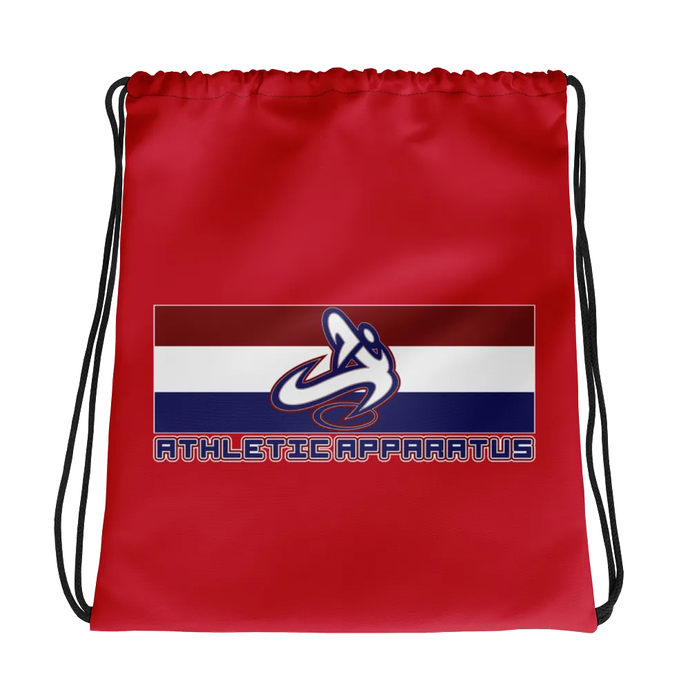 Athletic Apparatus Red rwb logo Drawstring bag