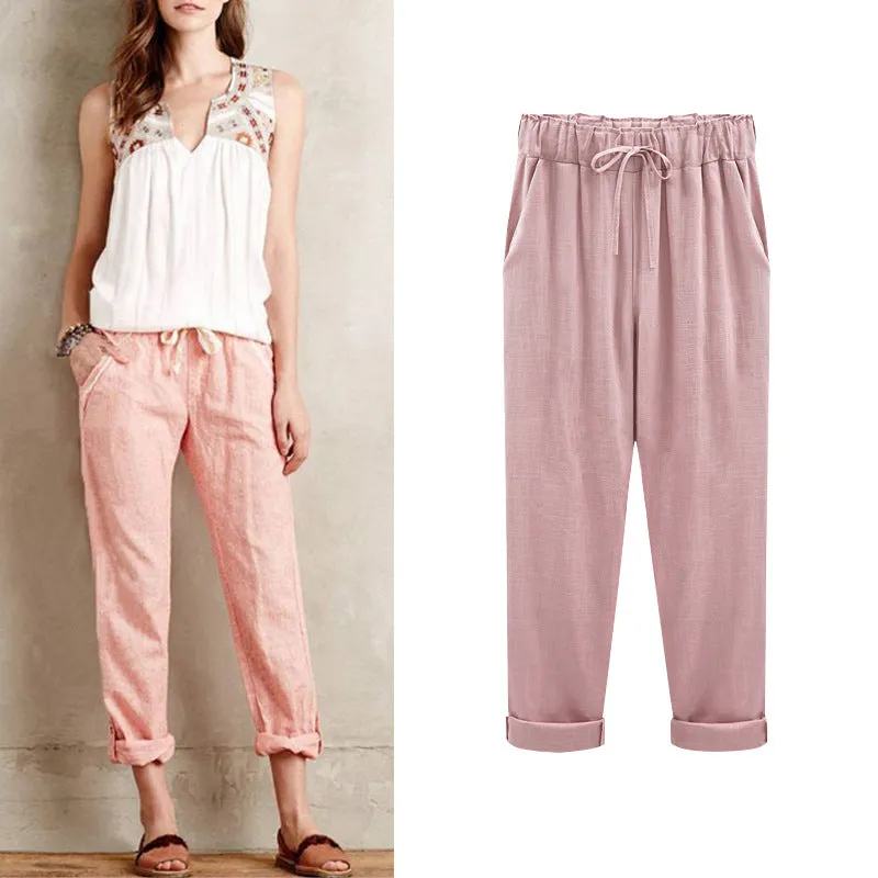 Autumn Woman Cotton Linen Plus