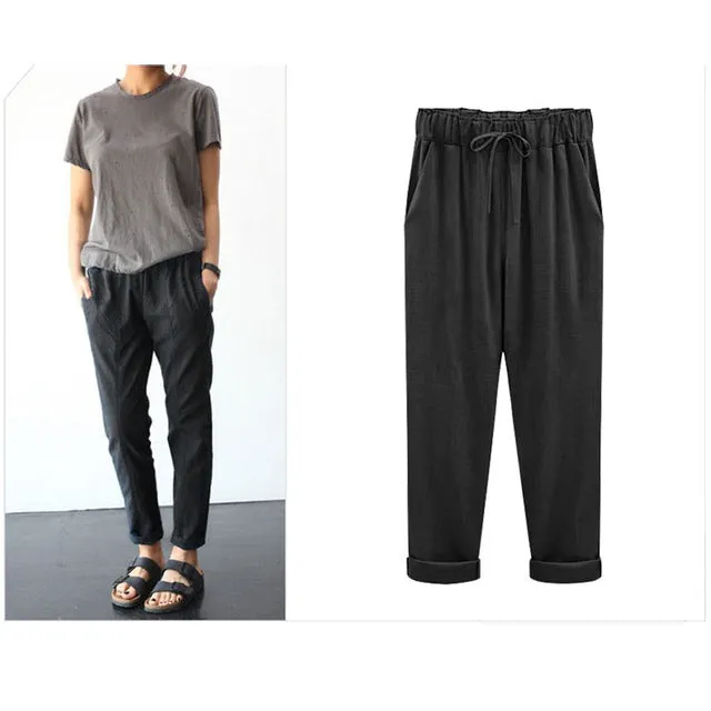 Autumn Woman Cotton Linen Plus