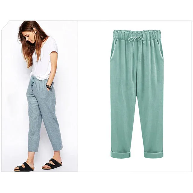 Autumn Woman Cotton Linen Plus