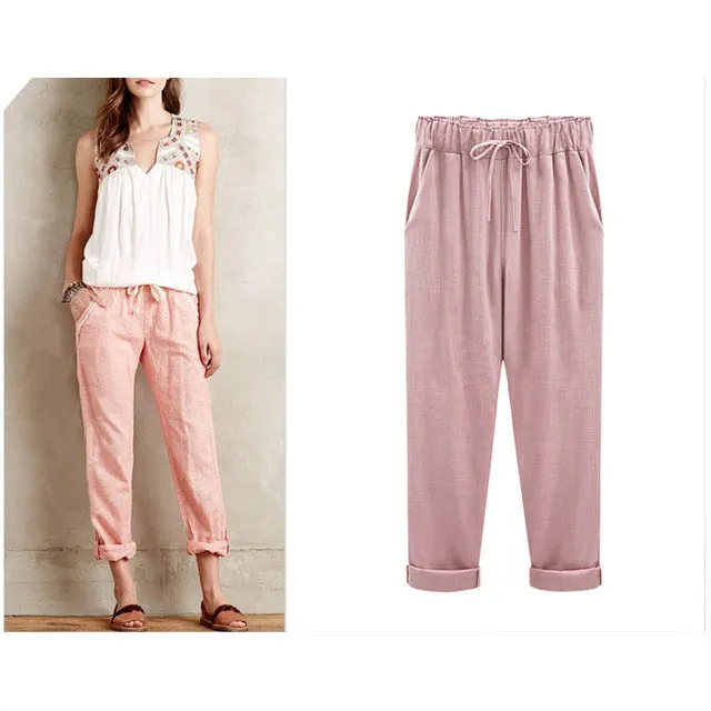 Autumn Woman Cotton Linen Plus