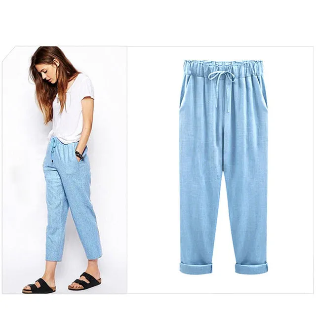 Autumn Woman Cotton Linen Plus