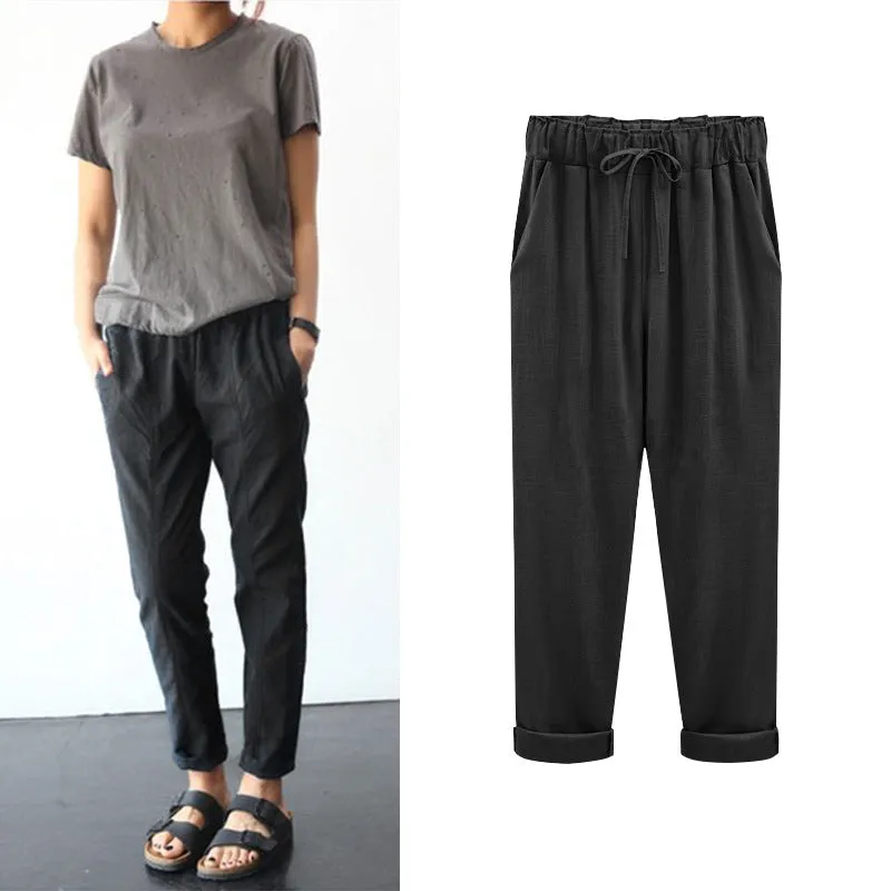 Autumn Woman Cotton Linen Plus