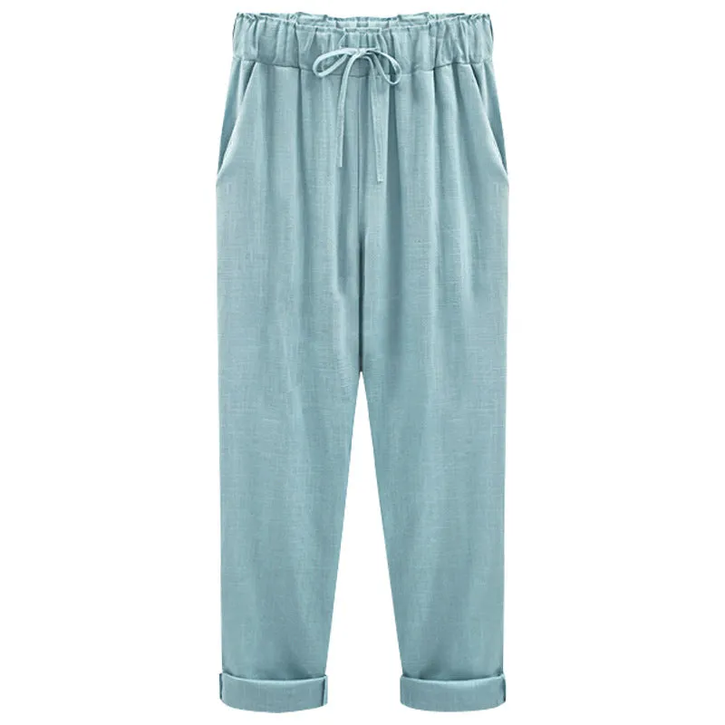 Autumn Woman Cotton Linen Plus