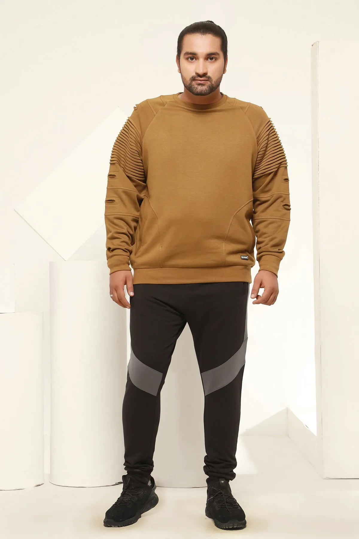 Black & Grey Jogger Pants (Plus Size) - W22 - UTR003P