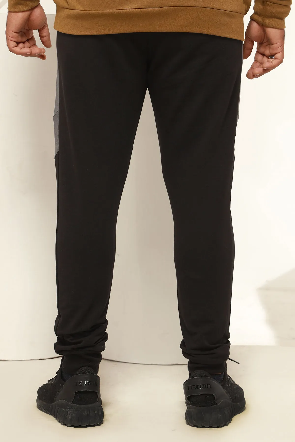 Black & Grey Jogger Pants (Plus Size) - W22 - UTR003P