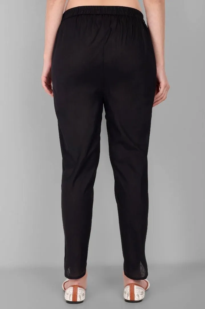 Black Cotton Tulip Pant