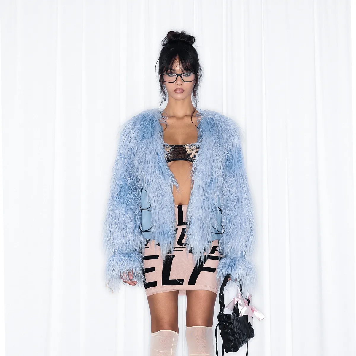 Blue Faux Fur Jacket