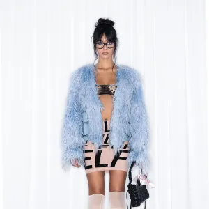 Blue Faux Fur Jacket