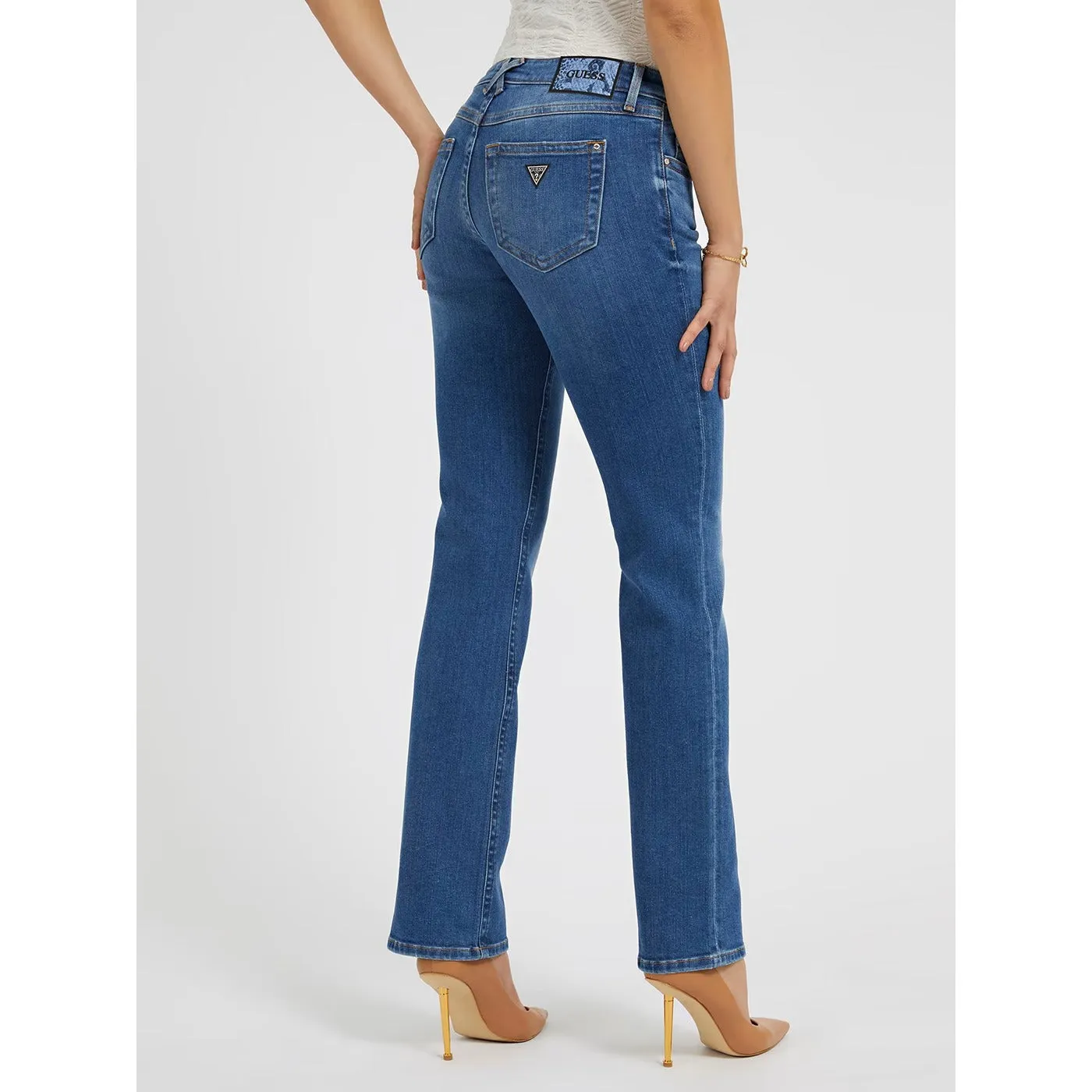 Blue High Rise Straight Jeans