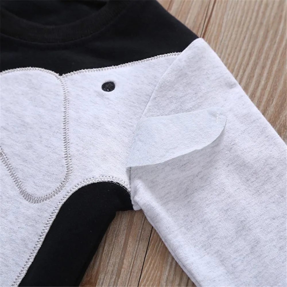 Boys Elephant Long Sleeve Casual Tops