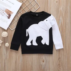 Boys Elephant Long Sleeve Casual Tops