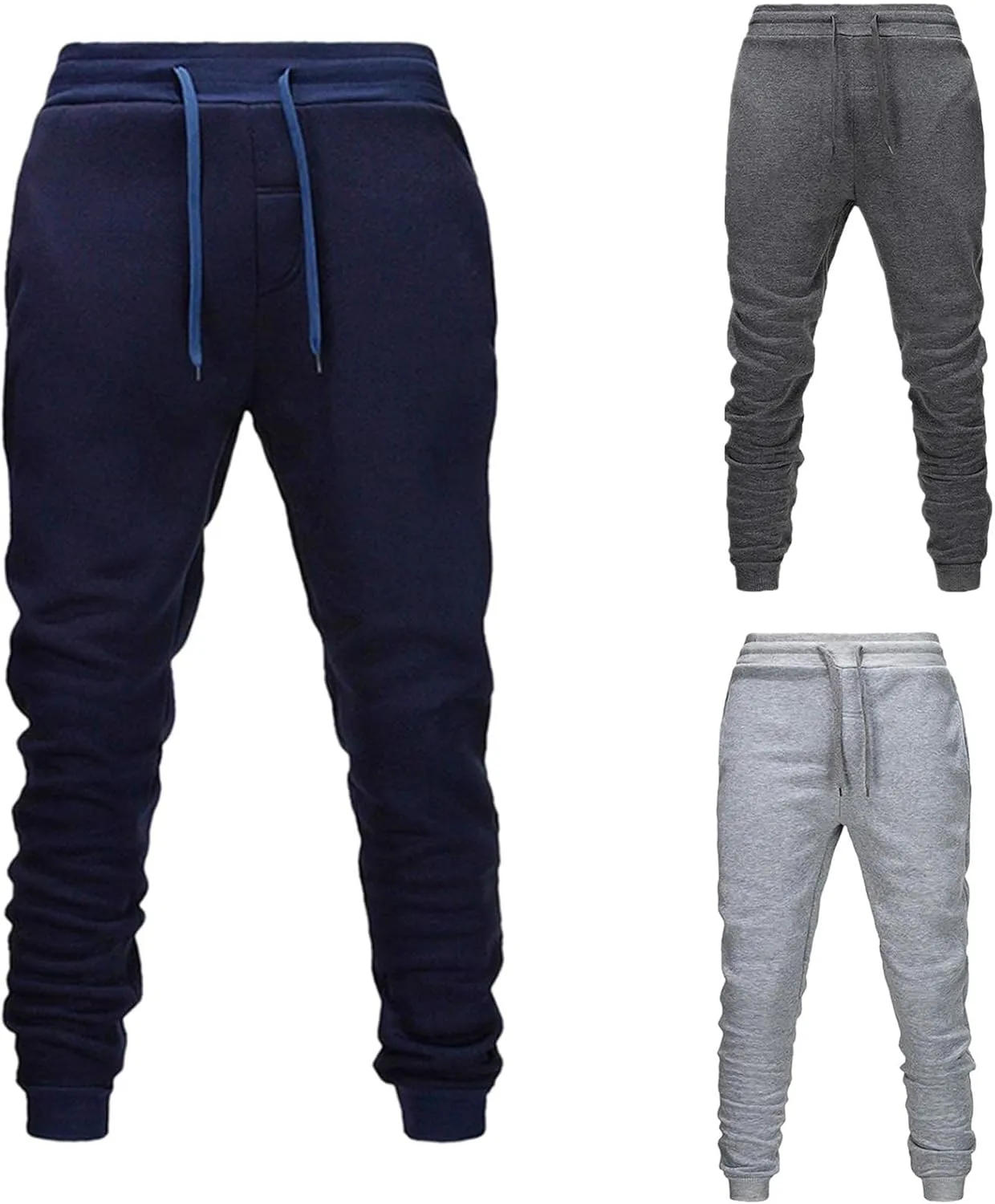 Cargo Pants for Men Relaxed Fit Elastic Joggers Casual Trousers Sweatpants Men's Cargo Fleece Sweatpants Drawstring