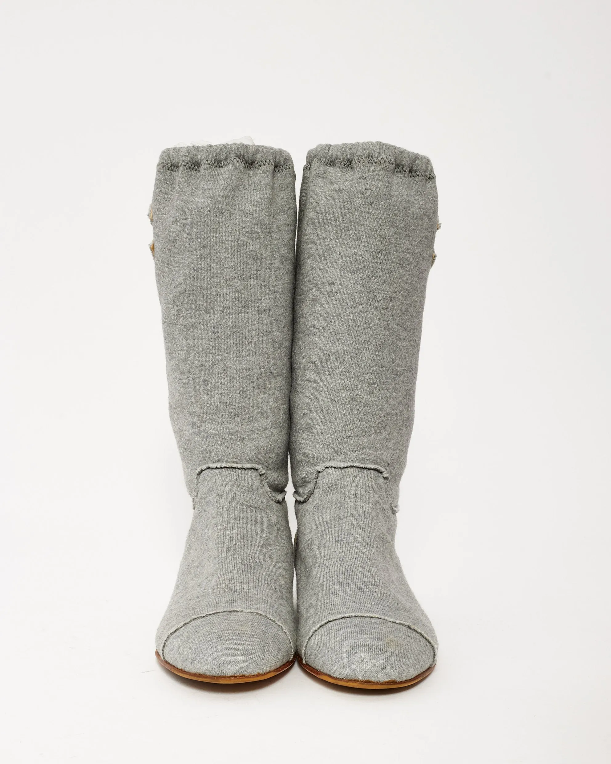 Chanel Fabric Cloth Logo Knee-High Boots - 37