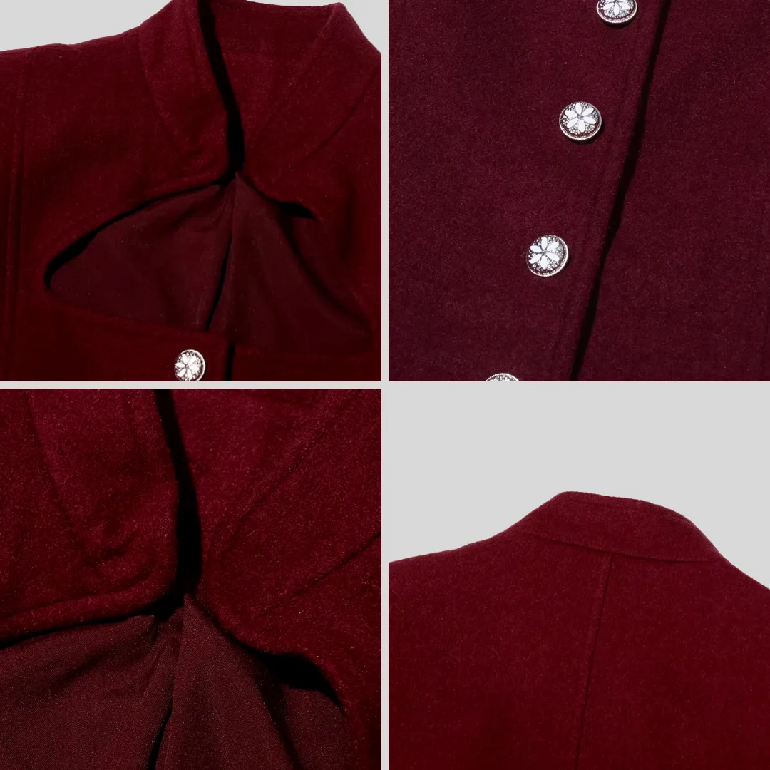 Chic Spliced Slimming Jacket - Burgundy