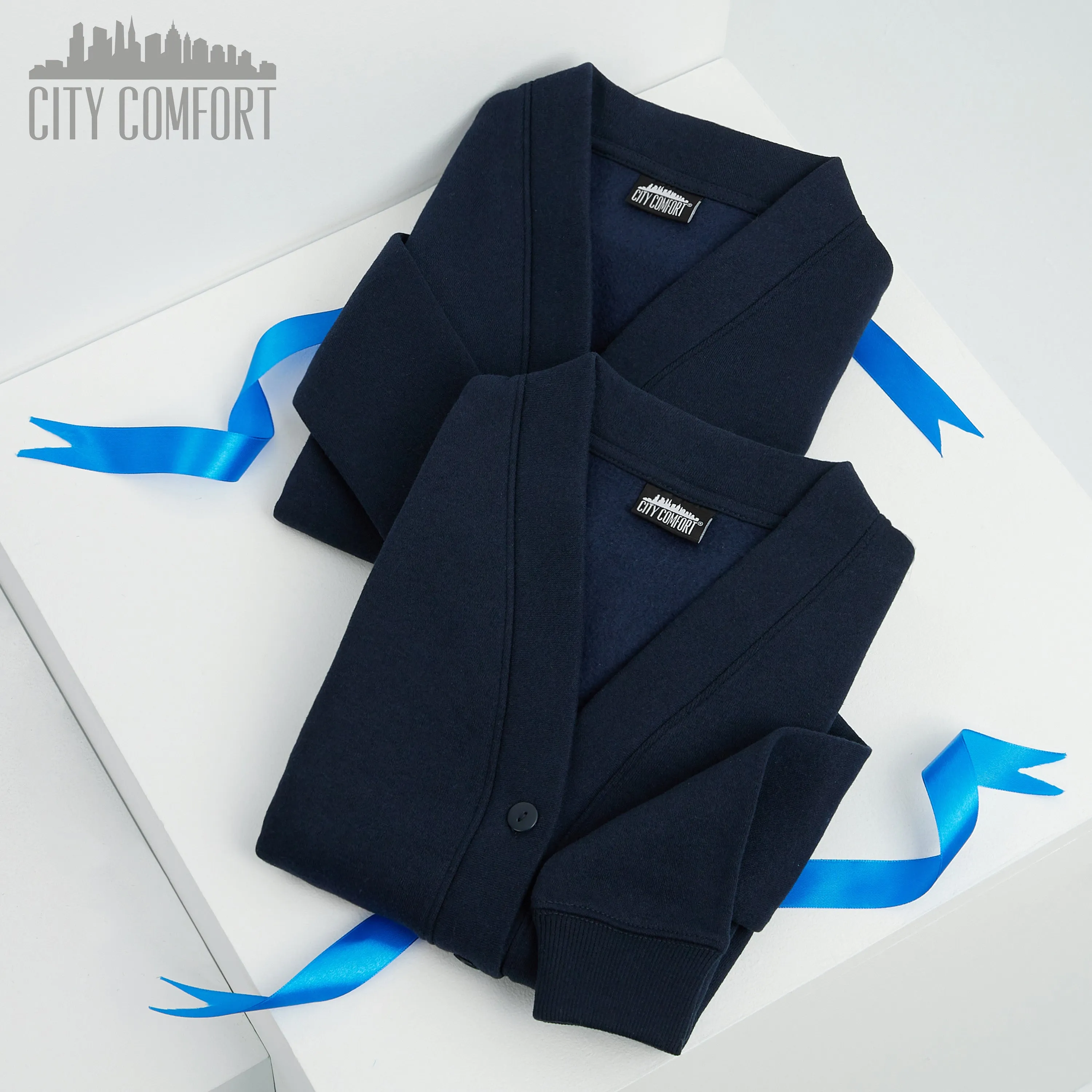 CityComfort Cardigan for Girls and Boys, 2 Pack Plain Button Down Cardigan