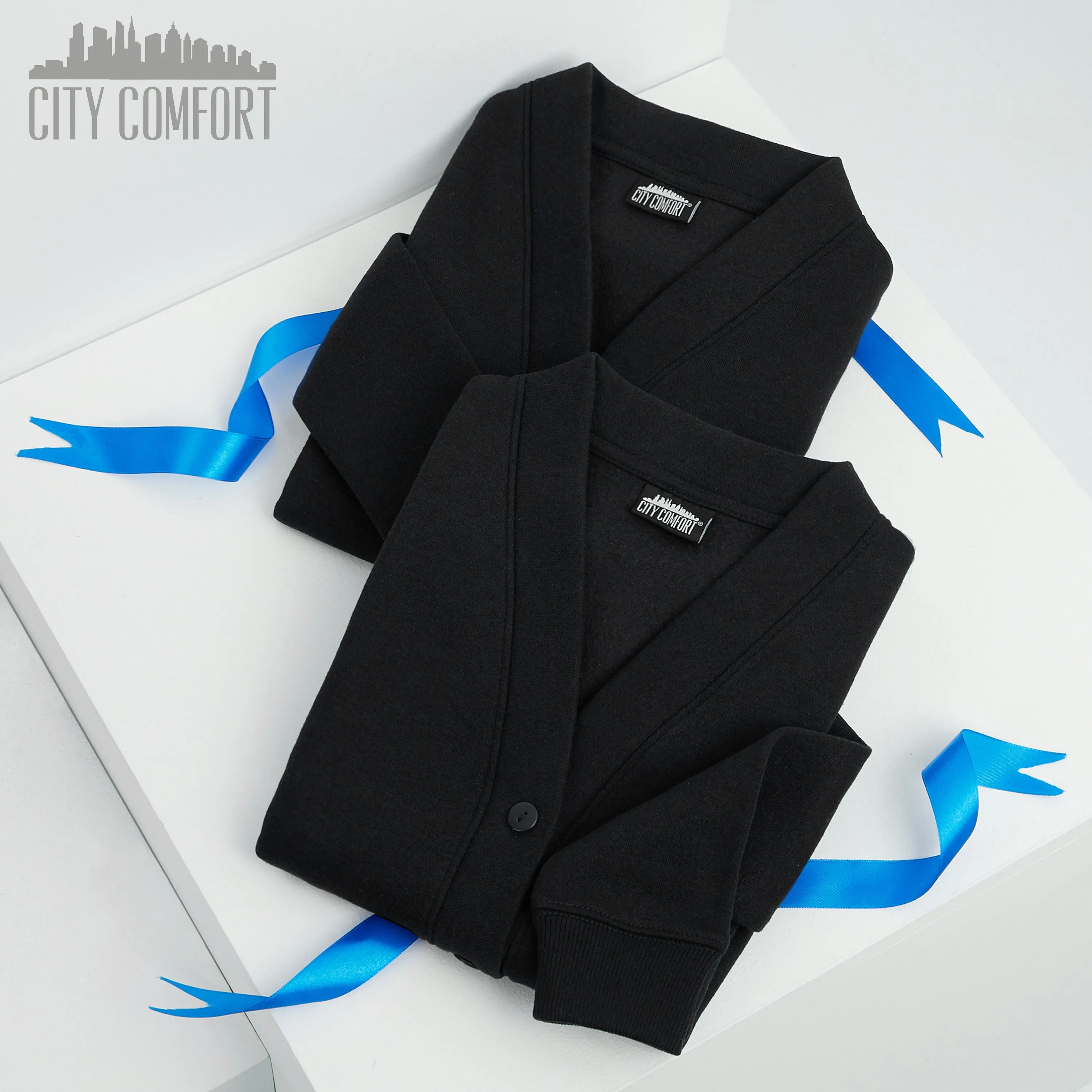 CityComfort Cardigan for Girls and Boys, 2 Pack Plain Button Down Cardigan