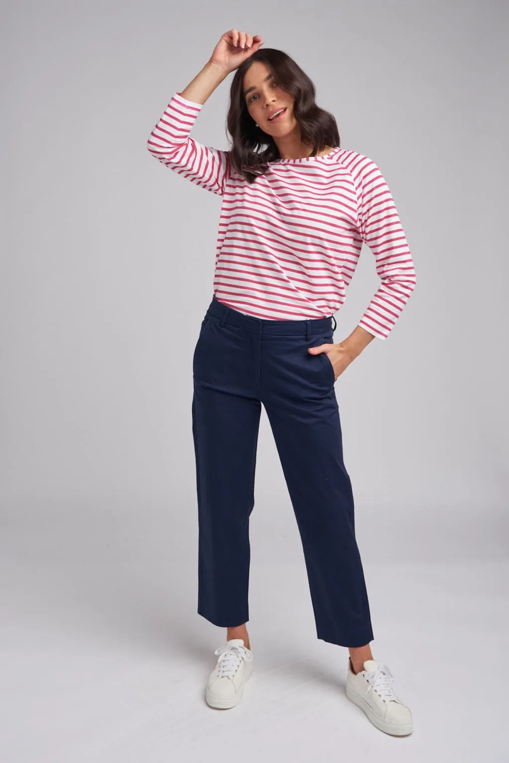 Cropped Straight Leg Pant | Navy