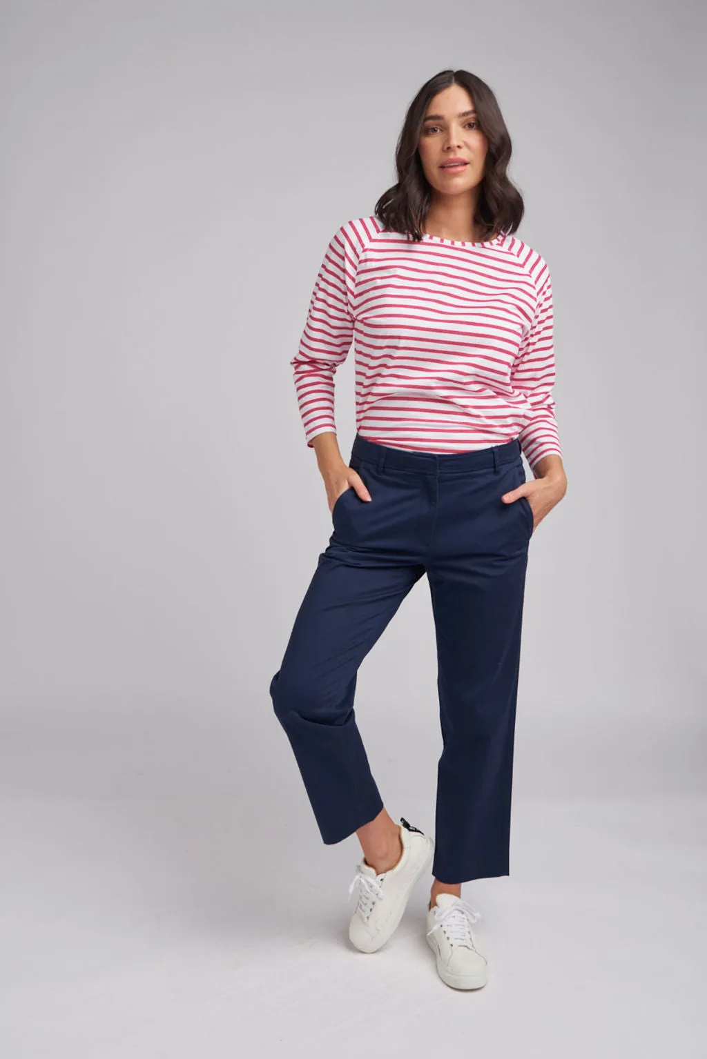 Cropped Straight Leg Pant | Navy