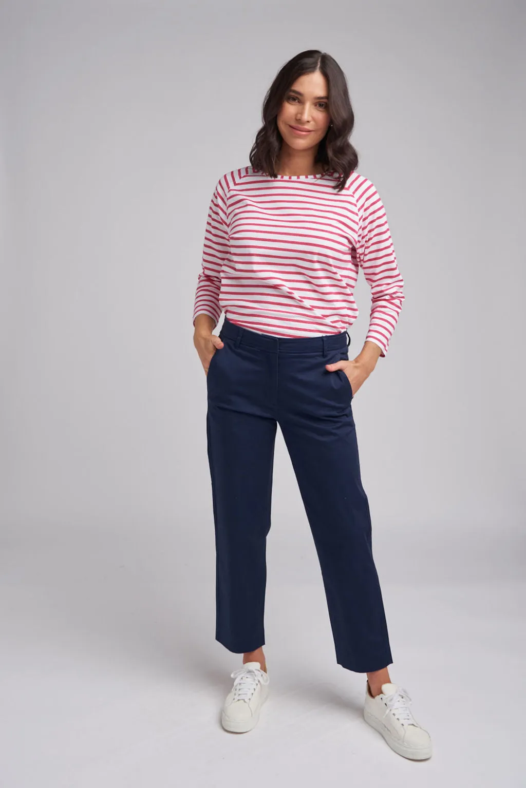 Cropped Straight Leg Pant | Navy