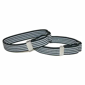 CTM® Elastic Black and White Pinstripe Adjustable Sleeve Garter