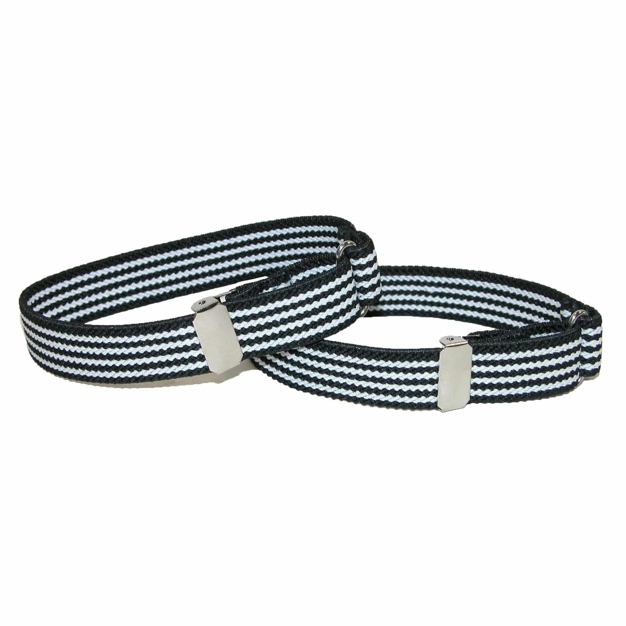 CTM® Elastic Black and White Pinstripe Adjustable Sleeve Garter