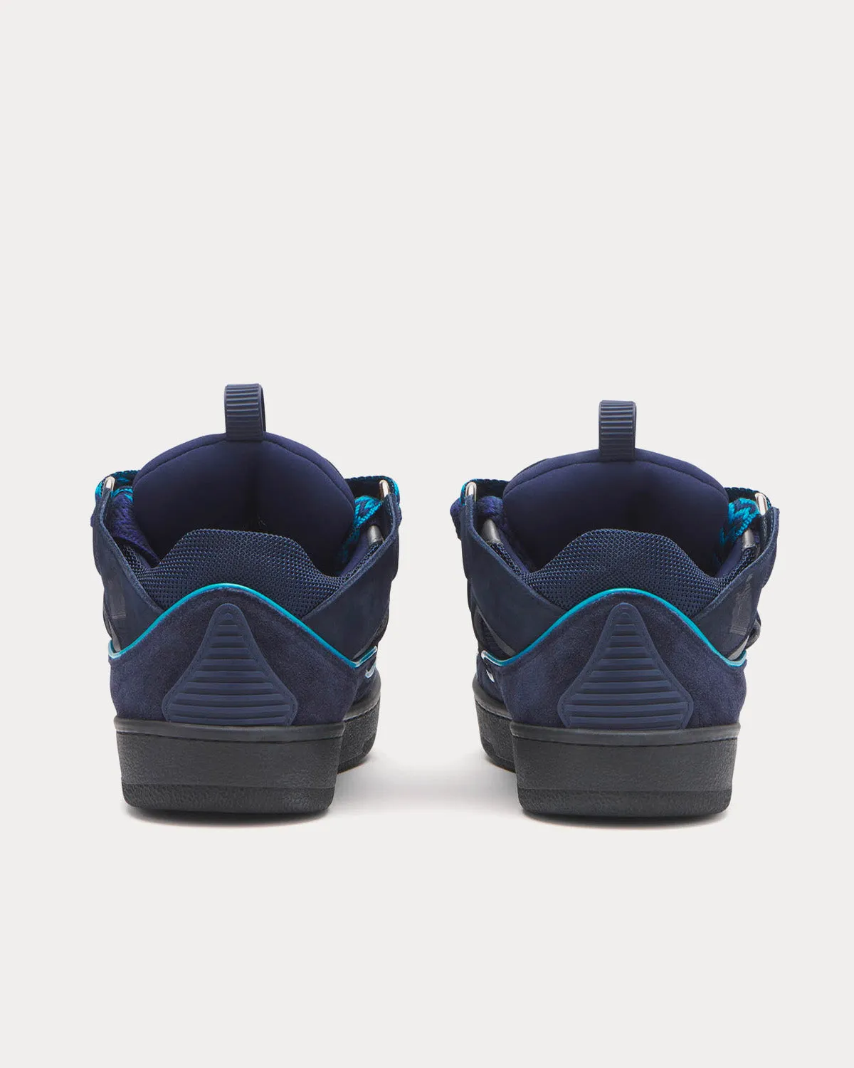 Curb Leather Navy Blue Low Top Sneakers