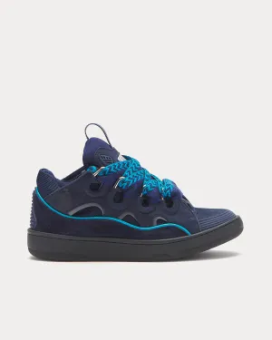 Curb Leather Navy Blue Low Top Sneakers