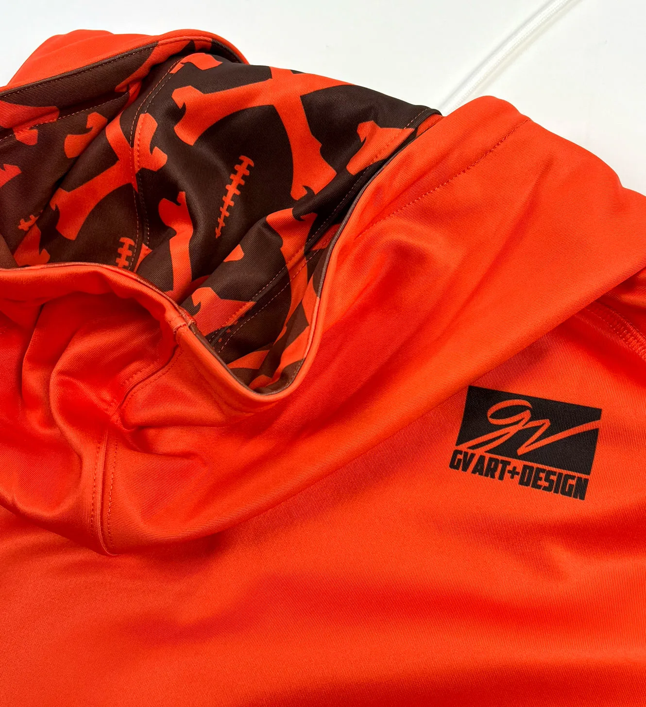 Custom Orange C Collar Hooded Sweatshirt
