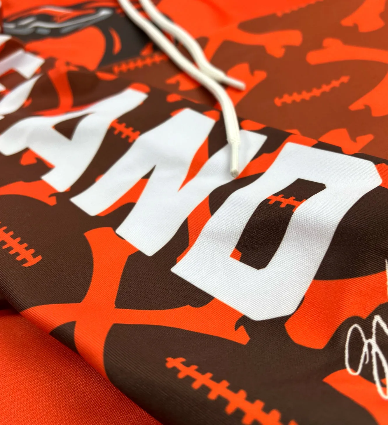 Custom Orange C Collar Hooded Sweatshirt