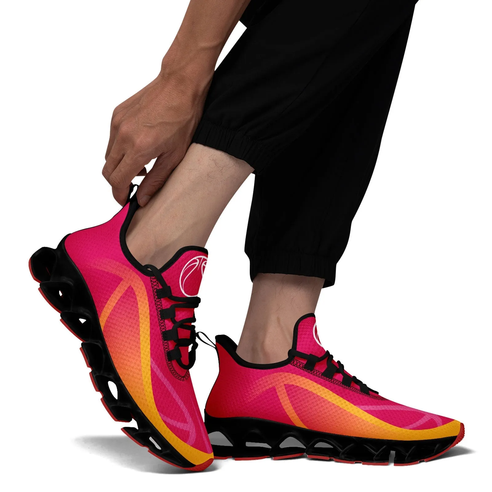 Custom Pink Yellow Maxsoul Shoes Personalized Sneaker FN003XD-D020391-20