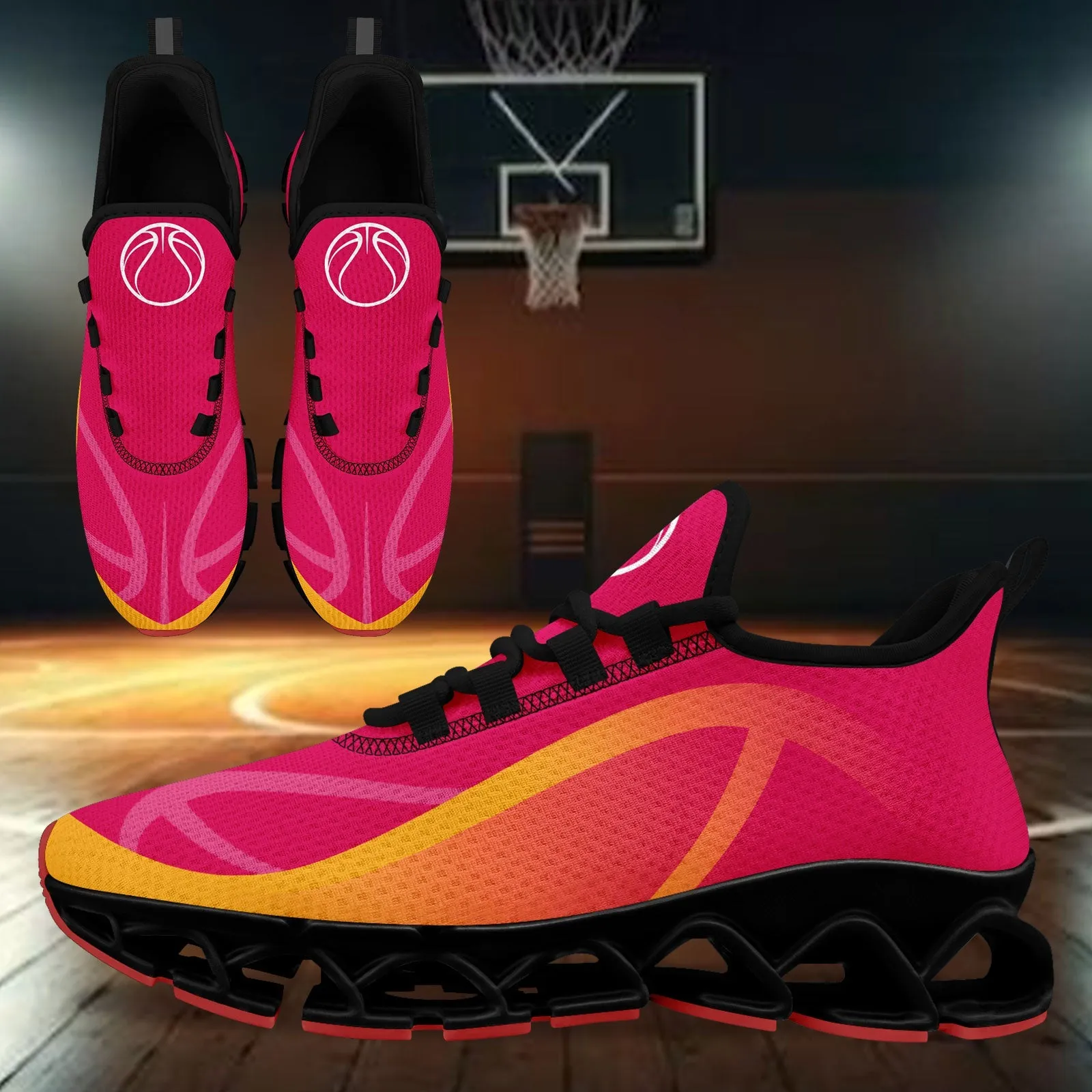 Custom Pink Yellow Maxsoul Shoes Personalized Sneaker FN003XD-D020391-20