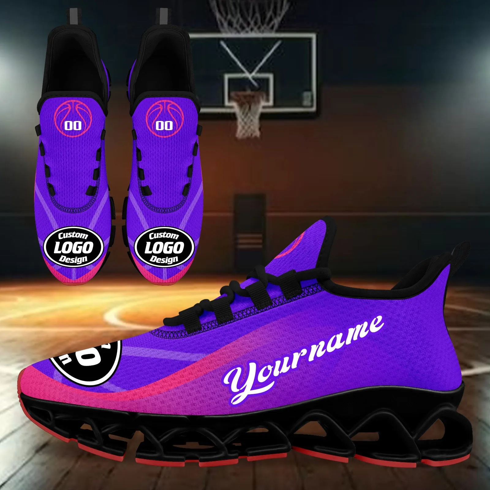 Custom Purple Pink Maxsoul Shoes Personalized Sneaker FN003XD-D020391-22