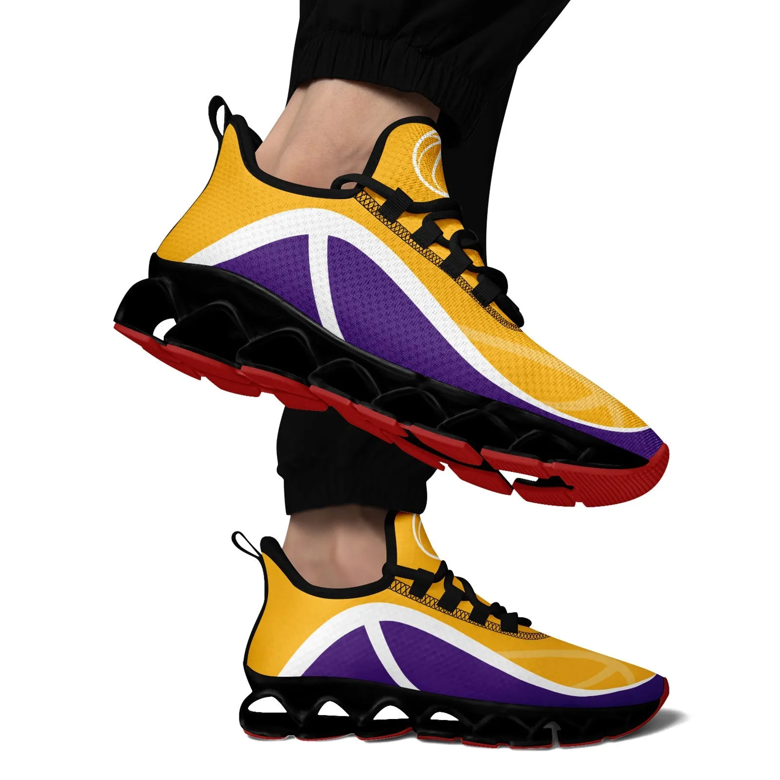 Custom Purple Yellow Maxsoul Shoes Personalized Sneaker FN003XD-D020391-7