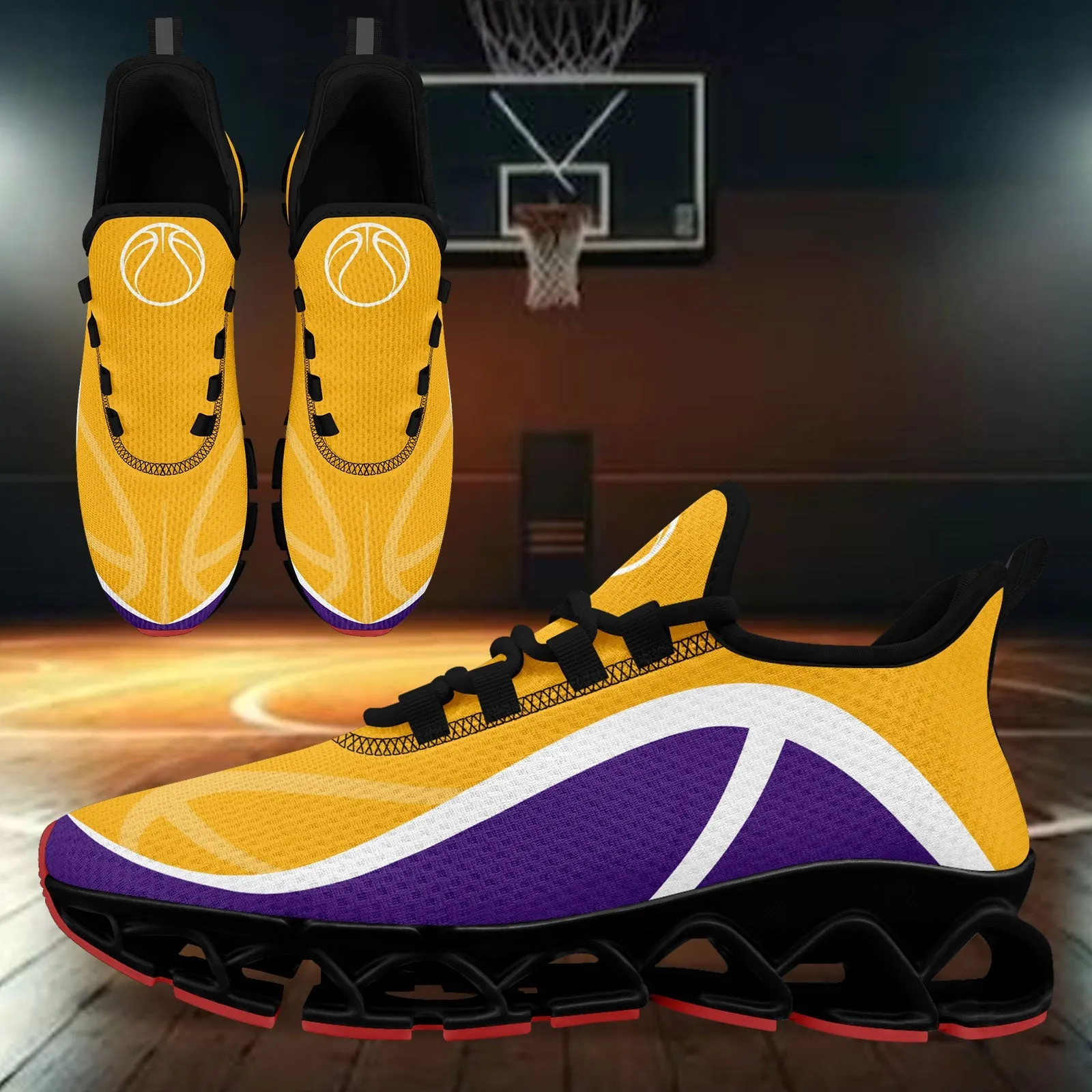 Custom Purple Yellow Maxsoul Shoes Personalized Sneaker FN003XD-D020391-7