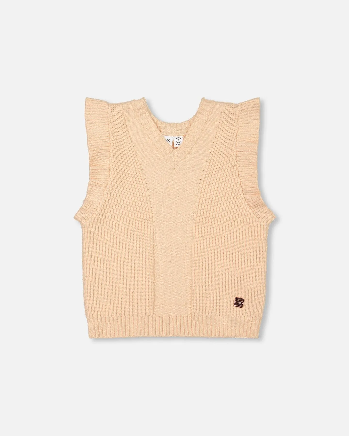 Deux Par Deux girls knit vest with frills