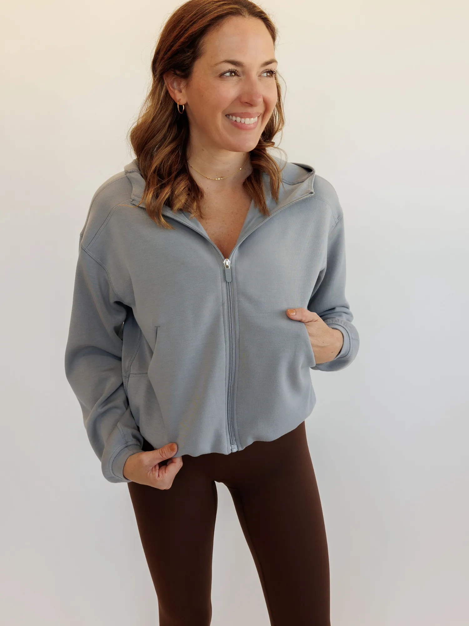 Dove Gray "Callie" Full Zip Cozy Hooded Jacket