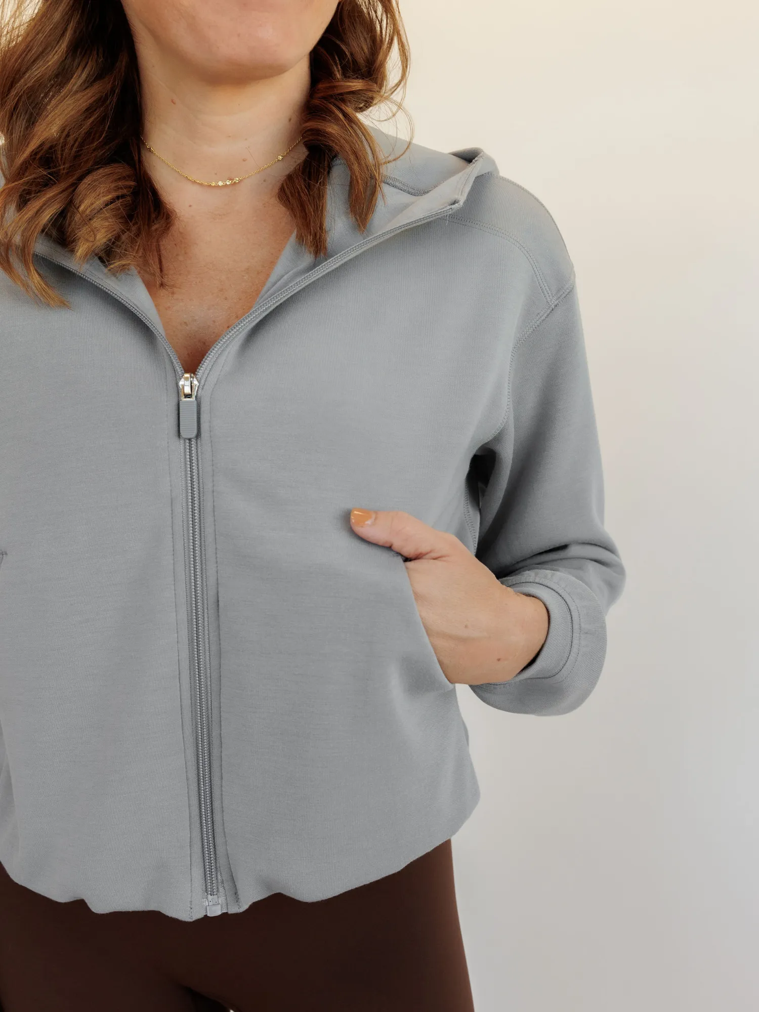 Dove Gray "Callie" Full Zip Cozy Hooded Jacket