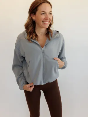 Dove Gray "Callie" Full Zip Cozy Hooded Jacket
